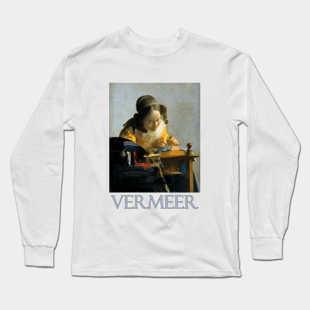 The Lacemaker (1670) by Johannes Vermeer Long Sleeve T-Shirt by Naves